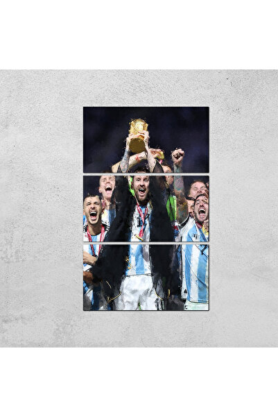 Generic لوحه جداريه - رسمة تتويج الأرجنتين و ميسي بكأس العالم wc22arg - مقسمه...