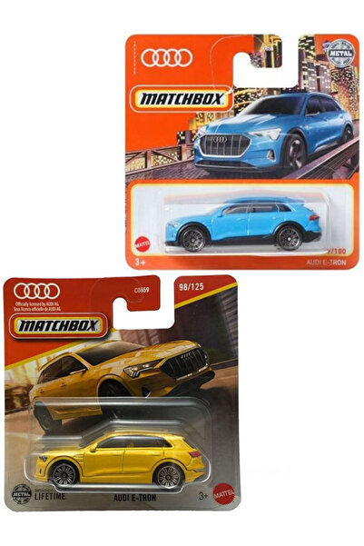 HOT WHEELS 2 Araç Set - Matchbox Audi E-Tron Sarı & Mavi (1/64)