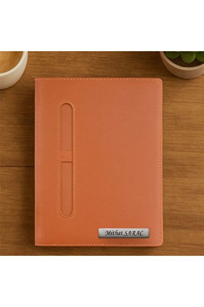 promosyon denizi Isme Özel Önden Kalemlikli 2026 Tarihli Turuncu Günlük Ajand...