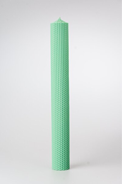 CRL Lumânare de nuntă și botez GREEN BABY cu model fagure, H40 cm-A5cm