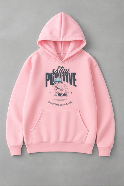 LORVEX Ostani pozitivan, unisex majica sa prednjim printom Oversize kroj