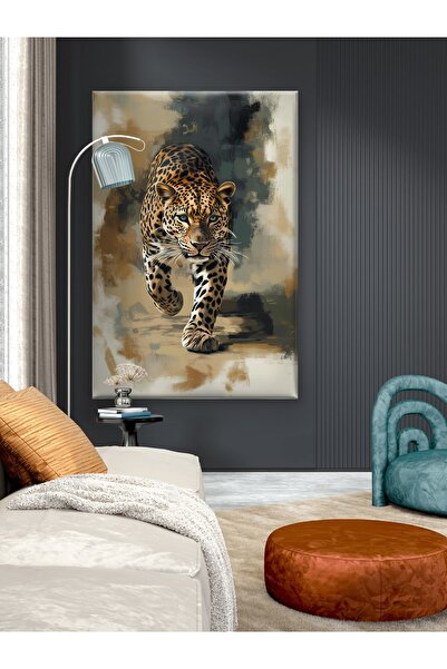 ESLEM AVCININ ADIMLARI - LEOPAR - BASKI KANVAS TABLO