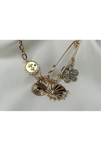 all mine Celik Ay Yildiz Cengelli Igneli Tasli Ayli Charmli Y Kolye