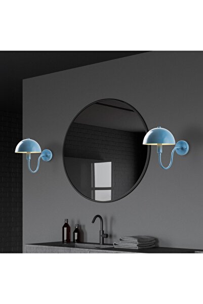 MOİRA Togg Modern Metal Plated Headboard Single Wall Sconce Blue, Retro Wall Lamp Togg-14824