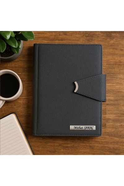 promosyon denizi Kişiye Özel 2026 Tarihli Ay Model Mıknatıs Kilitli Antrasit ...