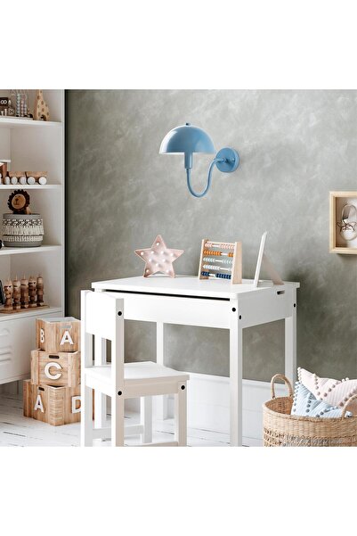 MOİRA Togg Modern Metal Plated Headboard Single Wall Sconce Blue, Retro Wall Lamp Togg-14824