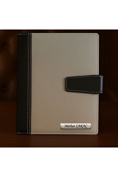 promosyon denizi Kişiye Özel 2026 Tarihli Mıknatıs Kilitli Krem Günlük Ajanda...