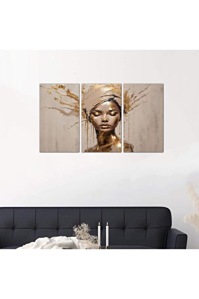 Generic لوحه جداريه مودرن رسمة امرأه - ٢٤٥١٥ - مقسمه ثلاثة قطع