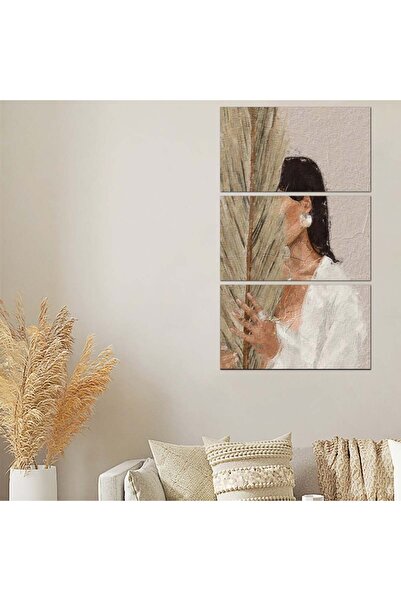 Generic لوحه جداريه - رسمة إمرأه - 21024-1 - مقسمه ثلاثة قطع