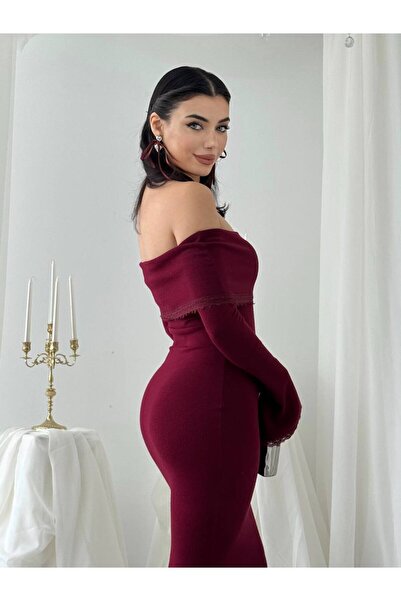 Miss Beyoğlu Kadın Yeni Sezon Abiye Elbise – Omuz Açık, Uzun, balık Şık Gece & Davet Elbisesi