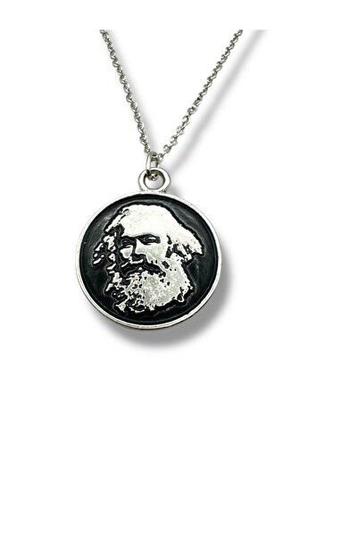 Herşey Nota قلادة كارل ماركس ذات الشكل الدائري للجنسين - تميمة الفلسفة والعمل...