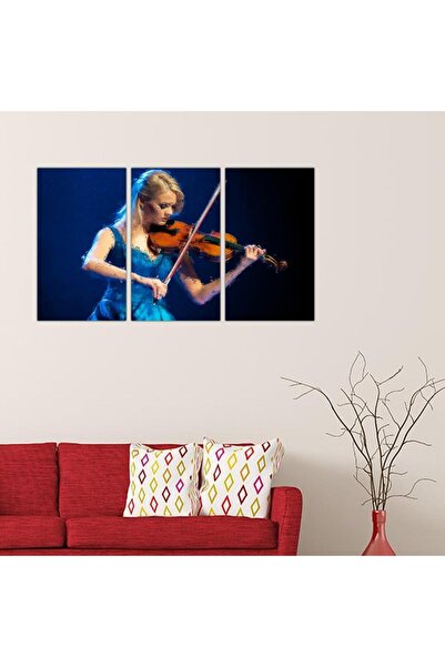 Generic لوحه جداريه مودرن رسمة إمرأه تعزف على الكمان - 24014 - مقسمه ثلاثة قطع