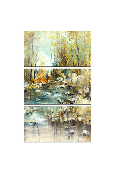 Generic لوحه جداريه - رسمه لنهر - م1547 -مقسمه ثلاثة قطع