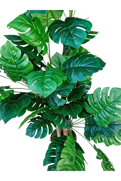 MAKİ DEKOR YAPAY AĞAÇ DEKORATİF MONSTERA AĞACI YOĞUN YAPRAKLI 3 GÖVDELİ 120 CM