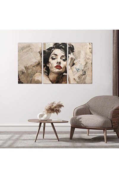 Generic لوحه جداريه رسمة إمرأّه - ٢٤١٦٧ - مقسمه ثلاثة قطع