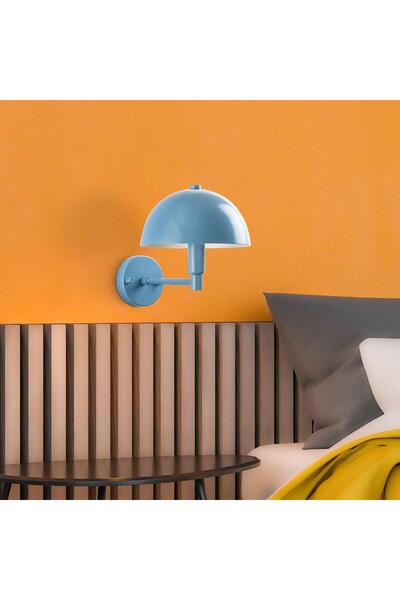 MOİRA Togg Modern Metal Plated Headboard Single Wall Sconce Blue, Retro Wall Lamp Togg-14834