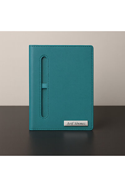 promosyon denizi Isme Özel Önden Kalemlikli 2026 Tarihli Turkuaz Günlük Ajand...