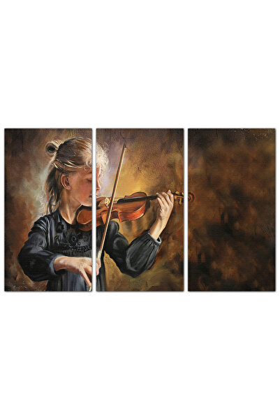 Generic لوحه جداريه - فتاة صغيرة تعزف الكمان - 545 - مقسمه ثلاثة قطع