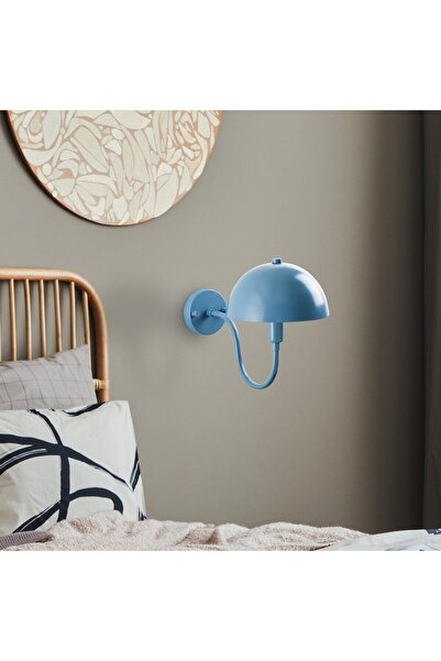 MOİRA Togg Modern Metal Plated Headboard Single Wall Sconce Blue, Retro Wall Lamp Togg-14824