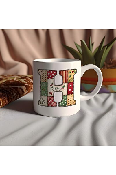 Beramussa كوب بتصميم حرف H بطابع السنة الجديدة - تصميم بتأثيرات ملونة بمفهوم ...