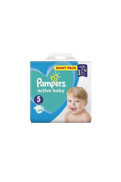 Pampers Πάνες Active Baby-Dry Giant Pack, μέγεθος 5, 11-16 κιλά, 64 τεμάχια