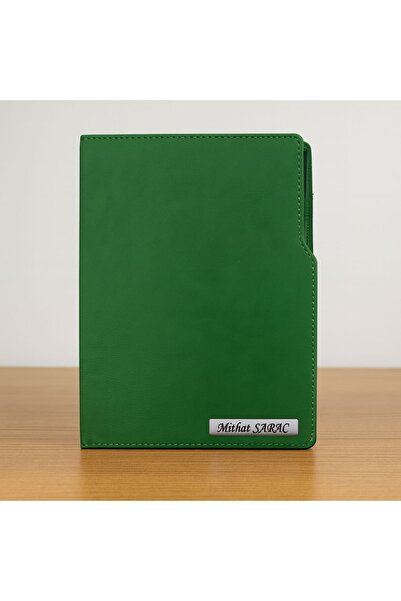 promosyon denizi Kişiye Özel 2026 Tarihli 17X24 cm L Model Yeşil Ajanda - Ism...