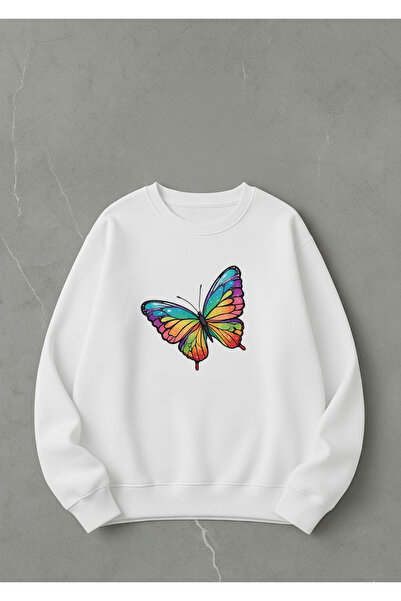LORVEX Swea tricou Imprimat 100% bumbac supradimensionat BUTTERFLY Swea tricou