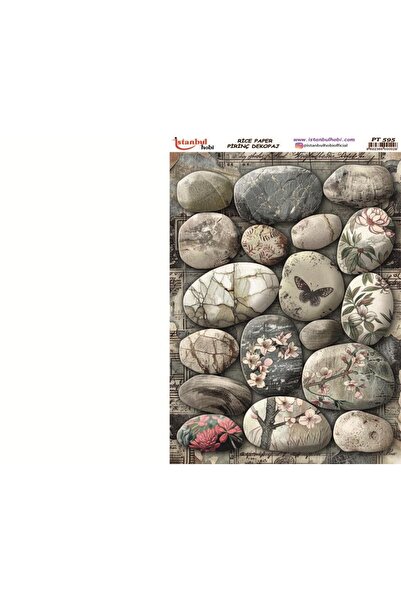 İstanbul Hobi ورق ديكور نحاسي 30×42 سم PT-595 أحجار بحرية