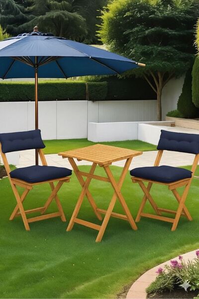 Rual Bahçe Balkon Dolgulu Sandalye Minderi Sırt Dayamalı 2'li 40x40 Su Geçirm...