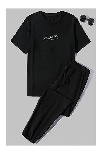 cc collection Set de trening unisex supradimensionat, cu tricou semnat K. Ata...