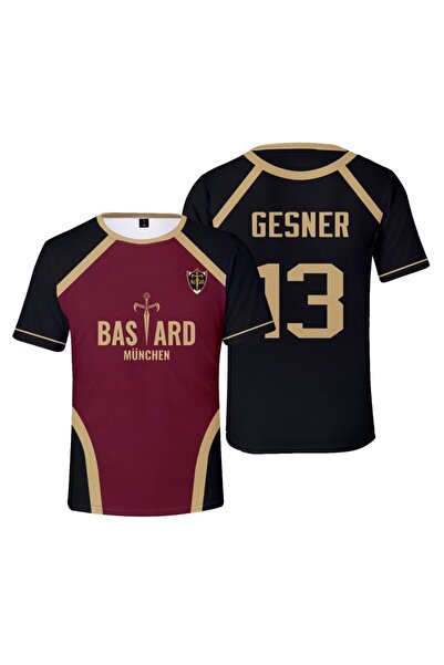 Touz Moda Siyah Bordo Anime Blue Lock Forma Unisex T-shirt