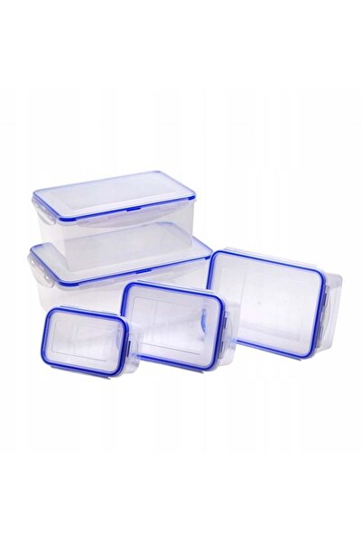 Kamille Set of 5 Kamille plastic food containers, 500 ml-3500 ml, Transparent