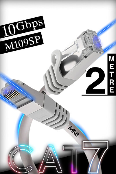 MN6 M109SP Cat7 Kablo 2 Metre/Örgülü ve folyo ekranlama-10 Gbps'e kadar/2 Met...