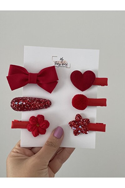 my baby’s world bebek çocuk mağzası Red Clip Buckle Set of 6