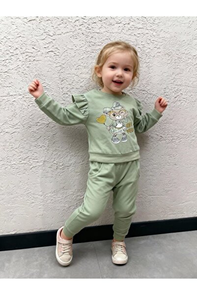 Gocoland Σετ αθλητικής φόρμας/πιτζάμα για κορίτσια, με στάμπα αρκουδάκι