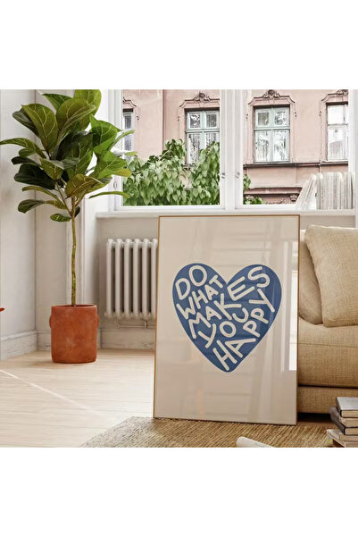 512 STORE Estetik Happy Soyut Blue Heart Duvar Dekor ÇERÇEVESİZ Poster Salon ...