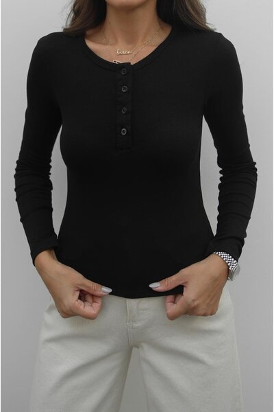Havoş Black Macsen Crew Neck Blouse