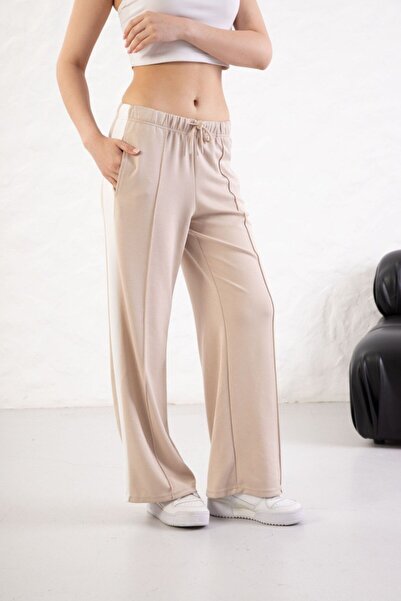 YusGos Women's Soft Textured Modal Fabric Side Stripe Wide Leg Palazzo Pants