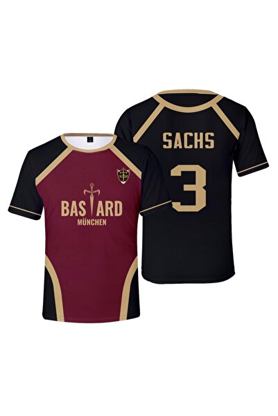 Touz Moda Siyah Bordo Anime Blue Lock Forma Unisex T-shirt