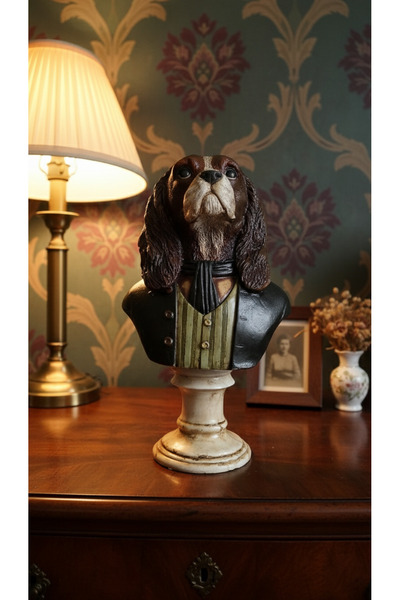 MODELAJSANAT Dekoratif Veteriner Temalı Hediye Biblo Dekoratif Köpek Biblo