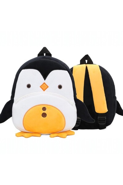 Malvys Ghiozdan de pluș Pinguin Pingu 26 cm, ghiozdan moale și jucăuș pentru copii 2-7 ani