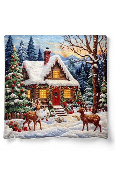 Pilloveland Double-Sided Printed Set of 2 Suede Throw Pillow Covers - Snowman - Christmas - New Year - Noel