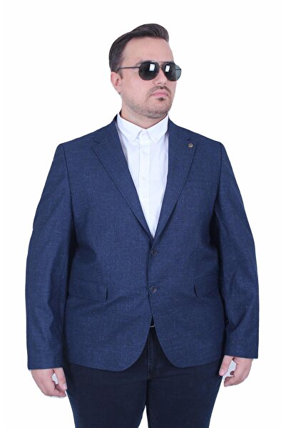 Genel Markalar Erkek Büyük Beden 6 Drop Blazer Gio Ceket 500604 LACIVERT
