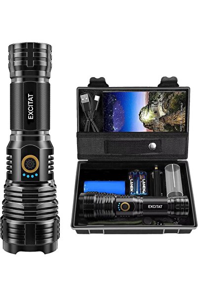 OEM Lanternă XHP50, încărcare USB, 20000lm, 5 moduri de iluminare, neagră