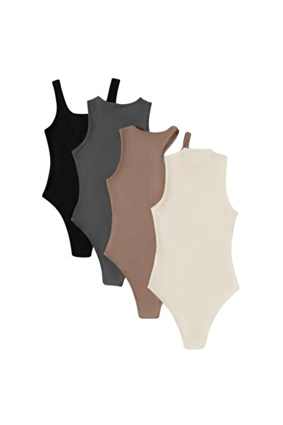 VEYA A 4-piece bodysuit set with different designs, a distinctive body shape, used with clothes such as jeans or coats