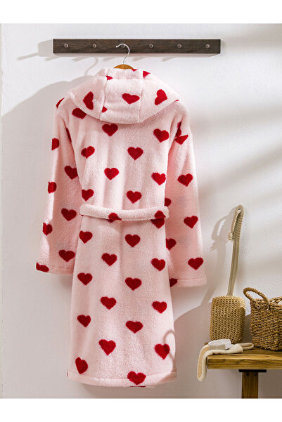 LC Waikiki Red Heart Printed Women's Bathrobe