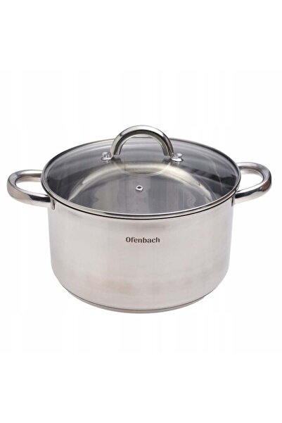 Kamille Pot 5.5 L, stainless steel, with glass lid, 24 x 13.5 cm