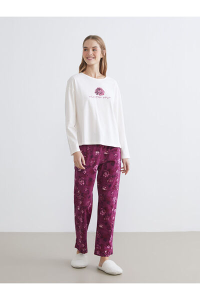 LC Waikiki Crew Neck Floral Pajama Set for Women