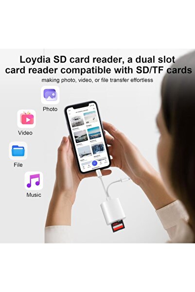 Hope SD Card Reader for iPhone [Apple MFi Certified] 2 in 2 SD Card Adapter USB C Lightning to SD/Micro S