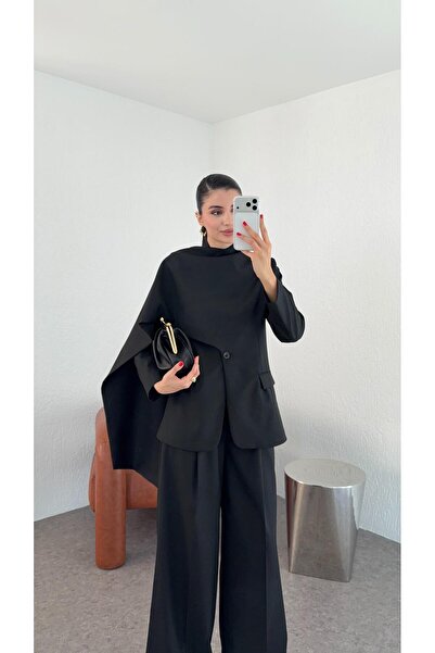 HAZELANNA Shawl Collar Black Premium Suit